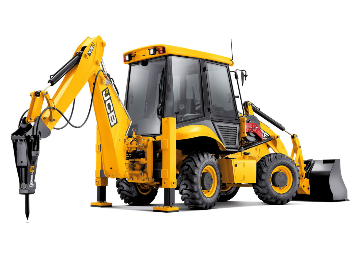 Экскаватор-погрузчик с гидромолотом JCB 3CX в аренду с оператором