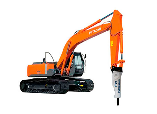 Гусеничный экскаватор с гидромолотом Hitachi ZX200 5G в аренду с оператором
