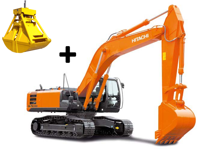Гусеничный экскаватор Hitachi ZX330 5G с грейфером в аренду с оператором