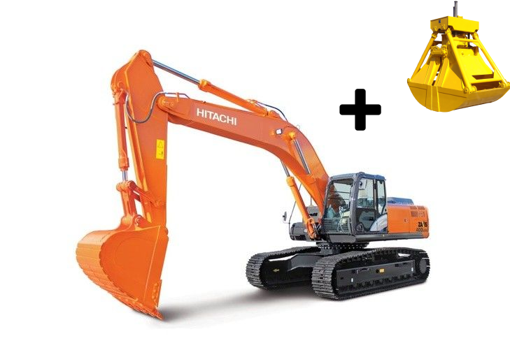 Гусеничный экскаватор Hitachi ZX400 LCH 5G с грейфером в аренду с оператором