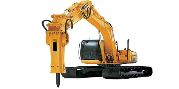 Гусеничный экскаватор с гидромолотом JCB JS 370 в аренду с оператором