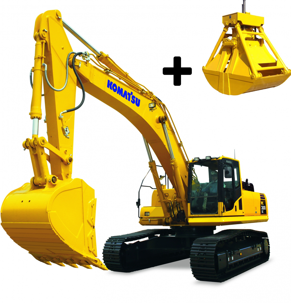 Гусеничный экскаватор Komatsu PC300-8M0 с грейфером в аренду с оператором