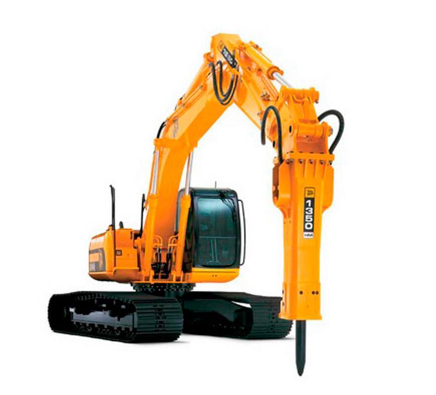 Гусеничный экскаватор с гидромолотом New Holland E215С в аренду с оператором