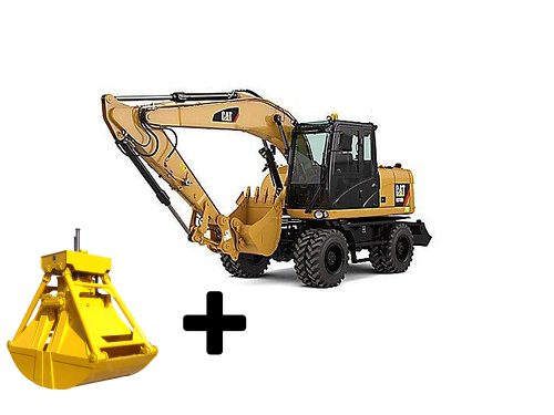 Колесный экскаватор Caterpillar M315D2 с грейфером в аренду с оператором