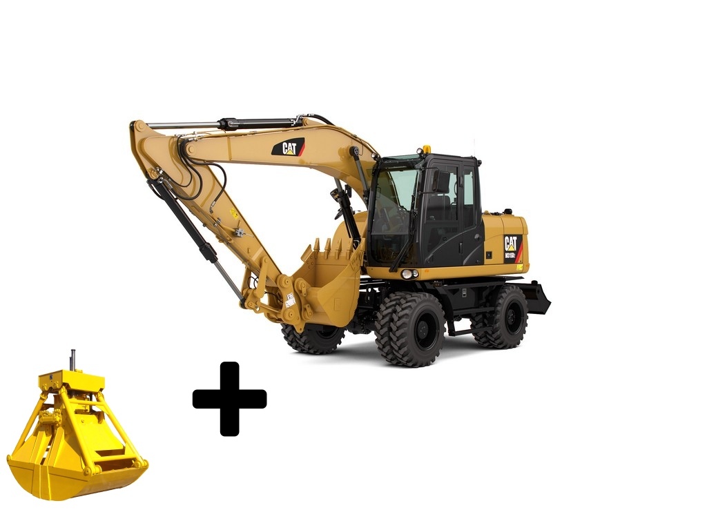 Колесный экскаватор Caterpillar M320D2 с грейфером в аренду с оператором