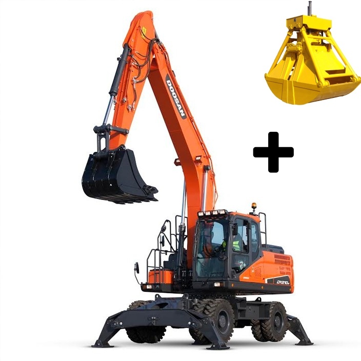 Колесный экскаватор DOOSAN DX210W с грейфером в аренду с оператором