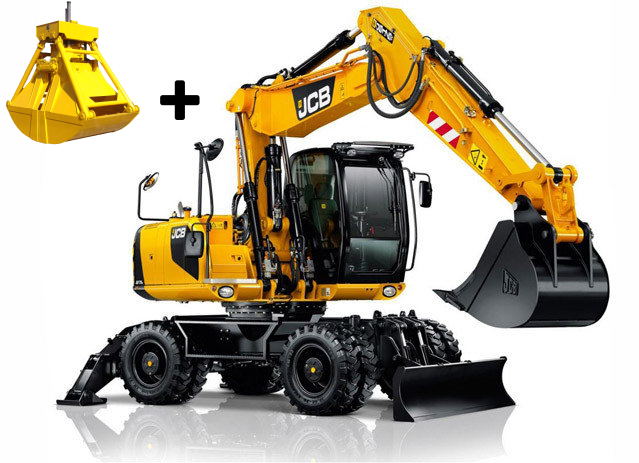 Колесный экскаватор JCB JS 175W с грейфером в аренду с оператором