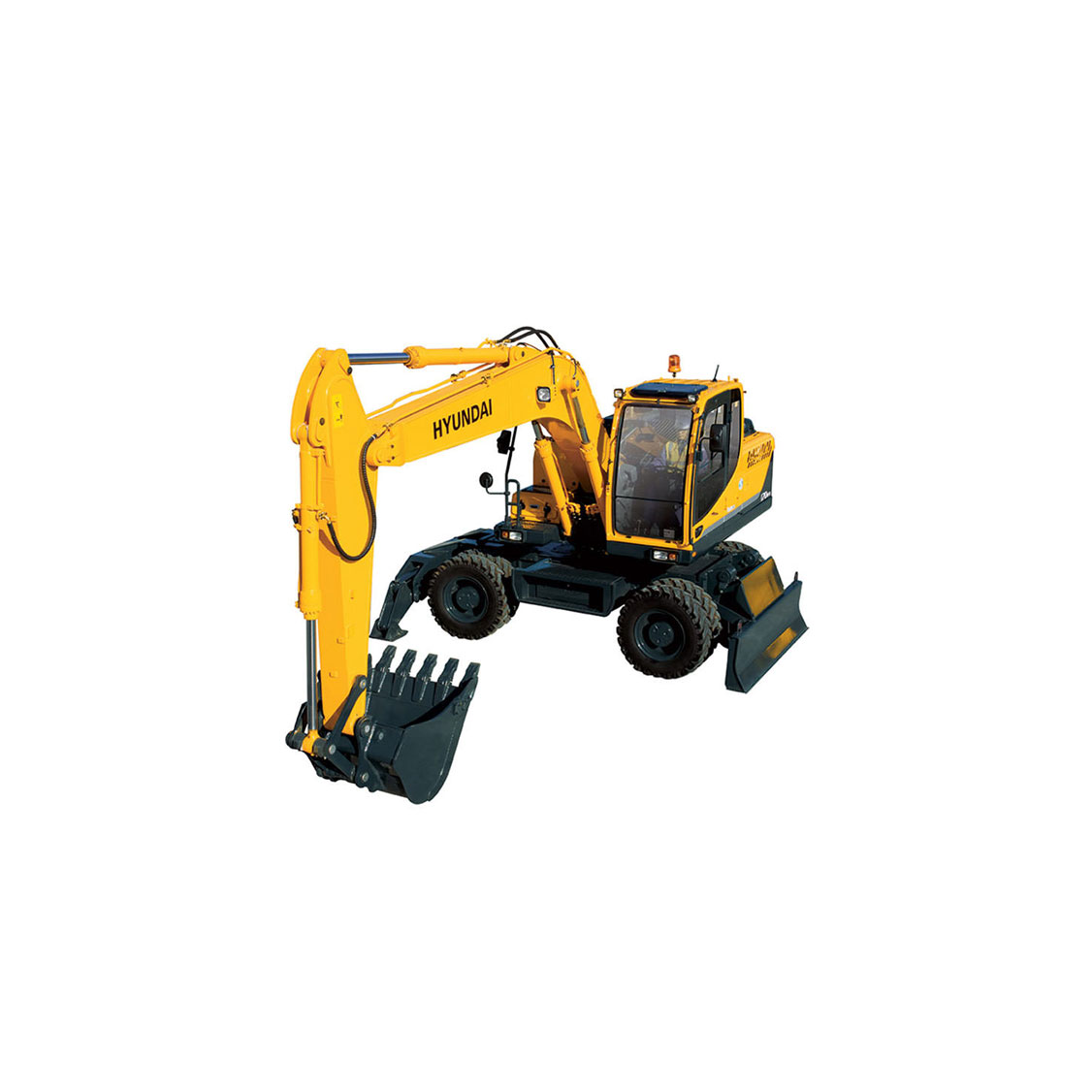 Ямобур на базе колёсного экскаватора Hyundai R180W-9S в аренду с оператором