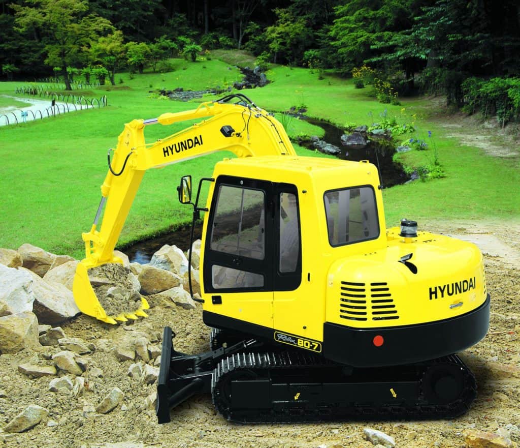 Мини-экскаватор Hyundai R80-7A в аренду с оператором