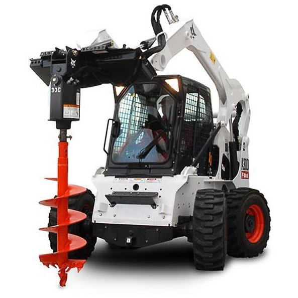 Ямобур на базе мини-погрузчика Bobcat S175 в аренду с оператором